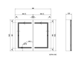 Зеркало-шкаф с подсветкой Aquatek AQ7804-MLC 80 см хром